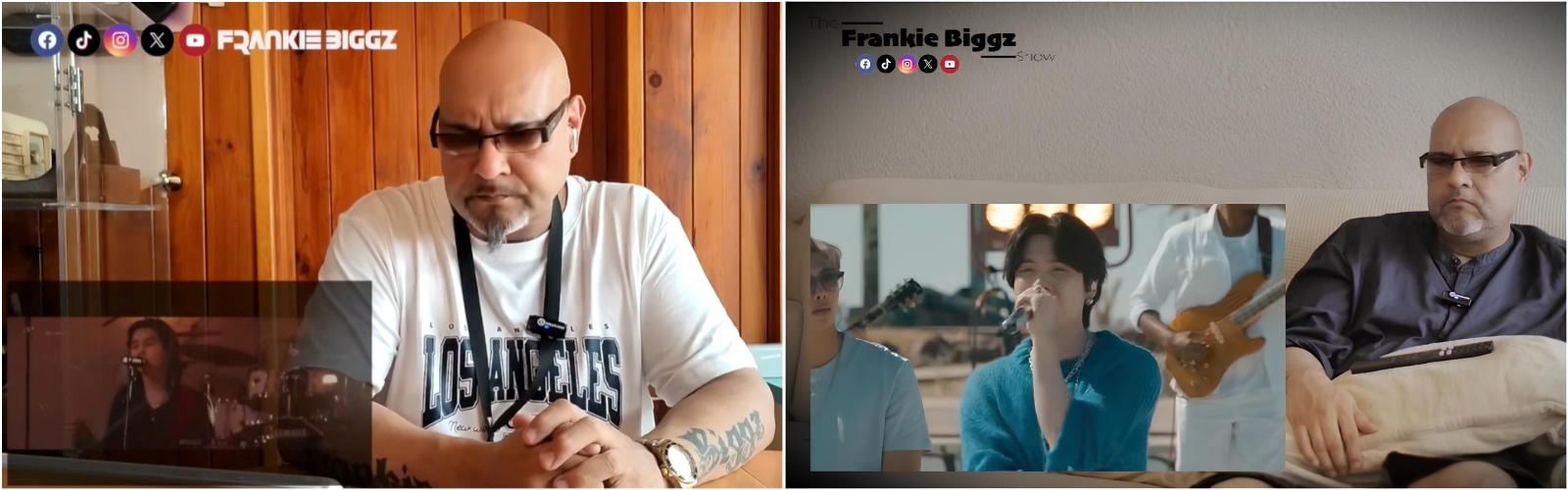 Frankie Biggz analyzing Suga and BTS’s performances on his YouTube channel