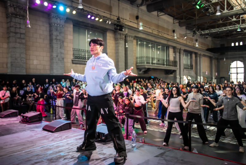 Choi Young-jun leads a dance workshop in Buenos Aires on July 20, 2025, organized by the Korea Creative Content Agency and the Korean Cultural Center in Argentina. (Korean Cultural Center in Argentina)