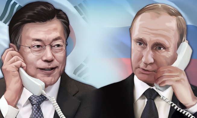 Presidents Moon, Putin discuss inter-Korean peace in phone summit