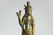 Gilt-bronze standing Buddha statue from Baekje