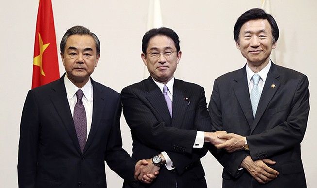 S. Korea, China, Japan vow to lead global efforts against N.K. provocations