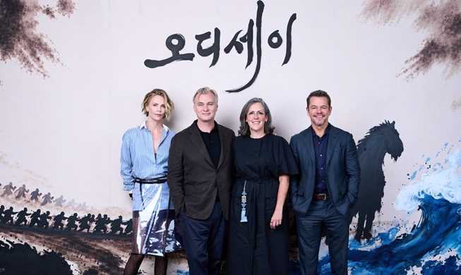 Director Nolan, main cast promote blockbuster 'Odyssey' in Seoul