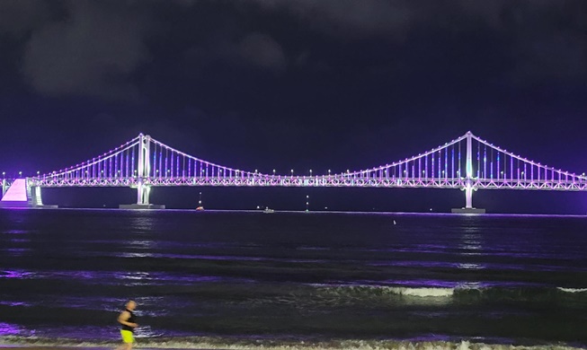 🎧 Busan displays dazzling purple lights ahead of BTS concert