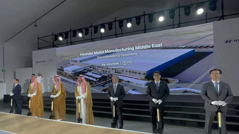 Hyundai Motor on May 14 holds the groundbreaking ceremony for its first plant in the Middle East at the King Salman Automotive Cluster in King Abdullah Economic City, Saudi Arabia. (Hyundai Motor Group)